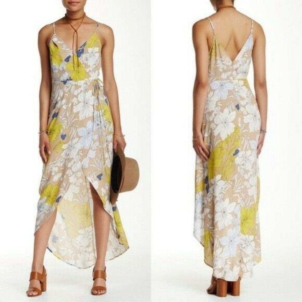 ASTR High-Low Floral Wrap Dress